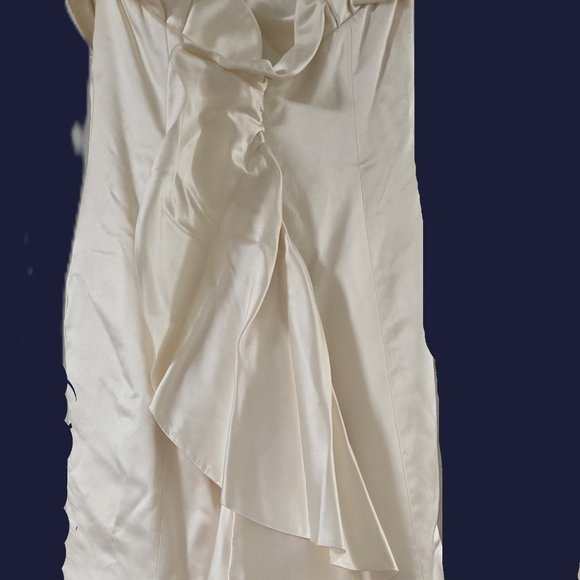 Vintage Paloma Blanca Mermaid Silk Satin Wedding Gown - Size 6 - Picture 5 of 6